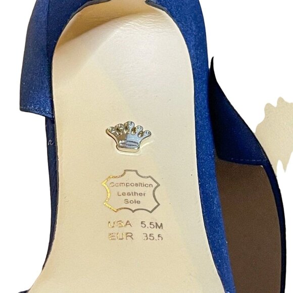 Nina New York Navy Slim Pointed Blue Suede Heels Size 5.5 - Picture 2 of 3